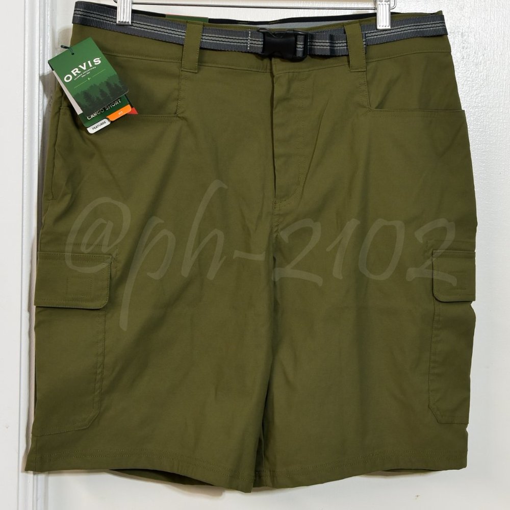 Orvis men cargo short with belt GREEN 32‎ 34 36 38 40 42